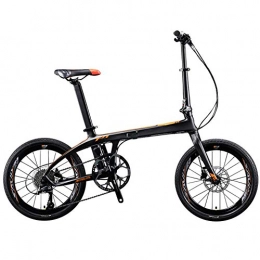 AQAWAS Folding Bike AQAWAS 9-Speed Adult Folding Bike, Lightweight Aluminum Anti-Slip Bicycles, 20-Inch, Great for Urban Riding and Commuting with Wear-Resistant Tire, Orange