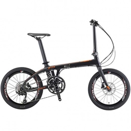 AQAWAS Folding Bike AQAWAS Adult Folding Bike, 20-Inch Foldable Compact Bicycle 20-Speed, Front and Rear Fenders, Rear Rack, Great for Urban Riding and Commuting, Orange