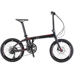AQAWAS Folding Bike AQAWAS Adult Folding Bike, 20-Inch Lightweight Aluminum Foldable Compact Bicycle, 22-Speed, Great for Urban Riding and Commuting, Red