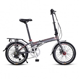 AQAWAS Bike AQAWAS Adult Folding Bike, 20-Inch Wheels Front and Rear Fenders, Rear Rack Folding Bike, Lightweight Aluminum, with Anti-Skid and Wear-Resistant Tire, Black