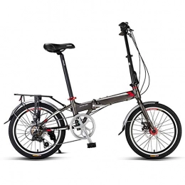 AQAWAS Bike AQAWAS Adult Folding Bike, 20-Inch Wheels Lightweight Aluminum Folding Bike, Front and Rear Fenders, Rear Rack, Great for Urban Riding and Commuting, Black