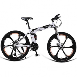 AQAWAS Folding Bike AQAWAS Adult Folding Bike, 24-Inch 21-Speed Foldable Compact Bicycle, with Anti-Skid and Wear-Resistant Tire, Great for Urban Riding and Commuting, Black