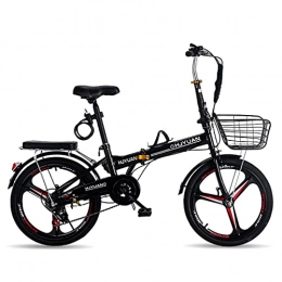 Asdf Folding Bike ASDF 20 Inch Folding Bike, 6-speed Portable Lightweight City Bike, Dual Disc Brakes 3-Spoke Wheels Foldable Bicycle for Men Women Teenager Commuter(Size:20 inch)