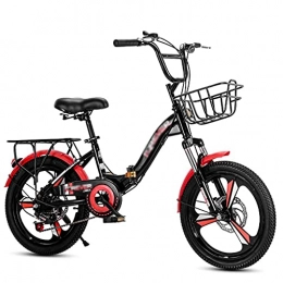 Asdf Folding Bike ASDF 6 Speed Foldable Bike, Portable Lightweight City Bike Dual Disc Brakes Dual Suspension Folding Bicycles 3-Spoke Wheels for Men Women Teenager(Size:20 inch)
