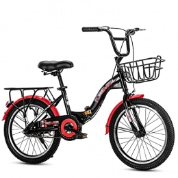Asdf Bike ASDF Lightweight Folding Bicycle, Single-speed & Dual Disc Brakes Foldable Bike For Men Women And Teenager City Commuter Bicycle, Black(Size:22 inch)
