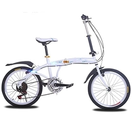 ASPZQ Bike ASPZQ 20-Inch Folding Variable Speed Bike, Adjustable Seat Dual Disc Brake Folding Bike for Men Women-Students And Urban Commuters, A