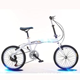 ASPZQ Bike ASPZQ 20-Inch Folding Variable Speed Bike, Adjustable Seat Dual Disc Brake Folding Bike for Men Women-Students And Urban Commuters, C