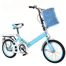 ASPZQ Folding Bike ASPZQ Bicycle Folding Portable Small And Ultra-Light Student Bicycle Women's Women's Men's College 20-Inch Generation Adult, Blue, 20 inches