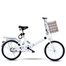 ASPZQ Bike ASPZQ Folding Bike, 20-Inch Shock-Absorbing Youth Speed Bike, Elderly Male And Female Students, Adults, White