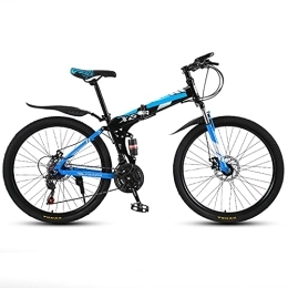 ASPZQ Bike ASPZQ Folding Mountain Bike, 24-Inch / 26-Inch Double Shock-Absorbing Cross-Country / Variable Wheel Bike for Male And Female Students, C, 26 inches