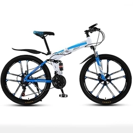 ASPZQ Bike ASPZQ Mountain Bike, Comfortable Mobile Portable Compact Lightweight Dual Disc Brake Folding Bike for Men Women - Students And Urban Commuters, D, 24 inches