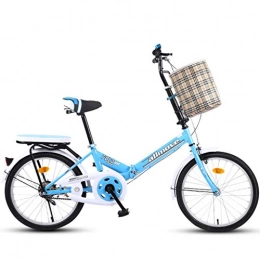ASYKFJ Bike ASYKFJ foldable bicycle Folding Bicycle 20 Inch Adult Folding Bicycle Ultra Light Speed Portable Bicycle To Work School Commute Fast Folding Bicycle (Color : Blue)