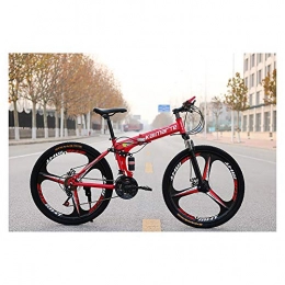 Augu Bike Augu Mountain Bike, 21 Speed Dual Suspension Folding Bike 26 Inches three-blade Wheels Oil brake Bicycle