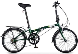 AYHa Bike AYHa 20" Folding Bike, Adults 6 Speed Light Weight Folding Bicycle, Lightweight Portable, High-Carbon Steel Frame, Folding City Bike with Rear Carry Rack, Green