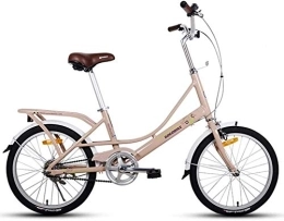 AYHa Bike AYHa Adults 20" Folding Bikes, Light Weight Folding Bike with Rear Carry Rack, Single Speed Foldable Compact Bicycle, Aluminum Alloy Frame, Khaki