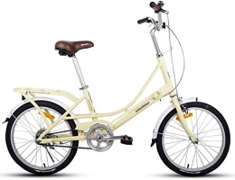 AYHa Bike AYHa Adults 20" Folding Bikes, Light Weight Folding Bike with Rear Carry Rack, Single Speed Foldable Compact Bicycle, Aluminum Alloy Frame, Light Yellow