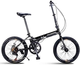 AYHa Bike AYHa Adults Folding Bikes, 20" 7 Speed Disc Brake Mini Foldable Bicycle, High-Carbon Steel Lightweight Portable Reinforced Frame Commuter Bike, Black