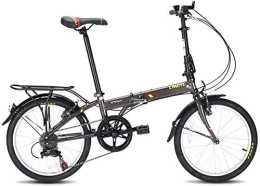 AYHa Folding Bike AYHa Adults Folding Bikes, 20" 7 Speed Lightweight Portable Foldable Bicycle, High-Carbon Steel Urban Commuter Bicycle with Rear Carry Rack, Grey