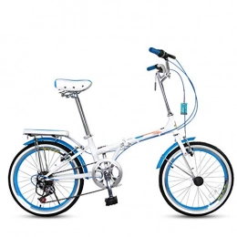 AYHa Bike AYHa Super Lightweight Foldable Bike, Front and Rear V Brakes 20 inch Adults Commuter Bicycle 7 Speed Aluminum Alloy Wheels, Blue