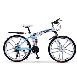 AZYQ Bike AZYQ Mountain Bike Folding Bikes, 27-Speed Double Disc Brake Full Suspension Anti-Slip, Off-Road Variable Speed Racing Bikes for Men and Women, B3, 24 inch