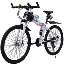 BaiHogi Folding Bike BaiHogi Professional Racing Bike, Folding Bike, Folding Mountain Bike, Adult MTB Foldable Bicycle, Folding Outroad Bicycles, 21 * 24 * 27 * 30-Speed, 24 * 26-inch Wheels Outdoor Bicycle