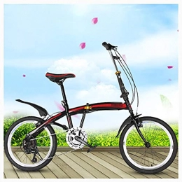 BaiHogi Bike BaiHogi Professional Racing Bike, Men Women Foldable Bicycle, Folding Bicycle Urban, Foldable Bikes, Streamline Frame, 20in 6 Speed, Mini Folding Bike, Outdoor Bicycle (Color : A, Size : 20in)