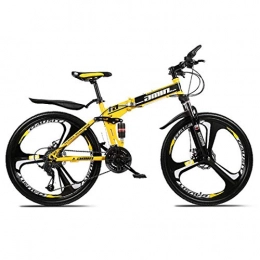 BANANAJOY Bike BANANAJOY Outdoor sports Folding Mountain Bike, 26 Inch, 27 Speed, Variable Speed, Double Disc Brakes, Shock Absorption, OffRoad Bicycle, Adult Men Outdoor Riding, Red (Color : Yellow)