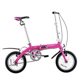 BCX Bike BCX Unisex Folding Bike, 14 inch Mini Single-Speed Urban Commuter Bicycle, Foldable Compact Bicycle with Front and Rear Fenders, Yellow, Pink
