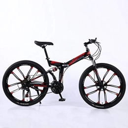 Bdclr Bike Bdclr Double suspension fold Ten knife Overall wheel Disc brakes 24 speed Mountain Bike, Black, 24inch