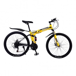 Beauteye 24 Inch Lightweight Mini Folding Mountain Bike Small Portable Durable Premium Quality Bicycle Road Bike City Bike for Adult Male Female Student Multicolor Optional (24 Inch, Yellow)