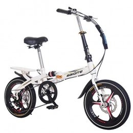 beetleNew Folding Bike beetleNew Bikes 20 Inch Outroad Mountain Bike Lightweight Mini Folding Bikes Student Small Portable Compact City Country Bicycle Adult Female Bicycles Road Cycle MTB Trail Bicycle (White)