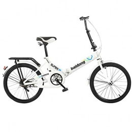 beetleNew Folding Bike beetleNew Foldable Bikes Portable 20 Inch Lightweight Mini Folding Bike Adult Student Small Exercise Cycle Bike City Bicycles Country Road Bicycle Travel Outdoor Adjustable Bicycle (White)