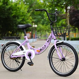 BEIGOO Folding Bike BEIGOO Lightweight Lady Bike, Single Speed Folding Bike, for Men & Women Comfort Bikes, with Rear Rack-purple-22inch