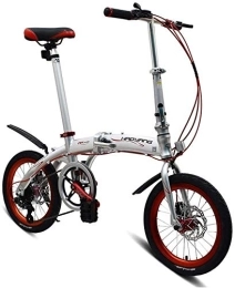 NOLOGO Folding Bike Bicycle 16 Inch Aluminum Alloy Folding Bicycle Variable Speed Bicycle Lightweight Mini Bike