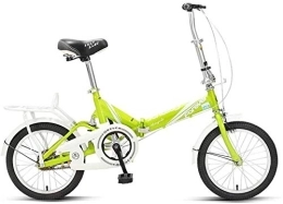 NOLOGO Bike Bicycle 16 Inch Folding Bicycle Student Adult Universal Bicycle City Bike Commuting Style Ultralight Mini Bicycle ( Color : Fluorescent green )