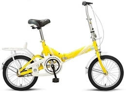 NOLOGO Bike Bicycle 16 Inch Folding Bicycle Student Adult Universal Bicycle City Bike Commuting Style Ultralight Mini Bicycle ( Color : Yellow )