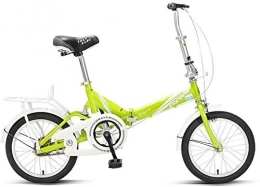 NOLOGO Bike Bicycle 16 Inch Folding Bicycle Student Adult Universal City Bike Commuting Style Ultralight Mini (Color : Fluorescent green)