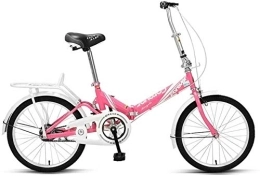 NOLOGO Folding Bike Bicycle 16 Inch Folding Bicycle Student Adult Universal City Bike Commuting Style Ultralight Mini (Color : Pink)