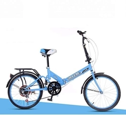 NOLOGO Bike Bicycle 20 Inch Folding Bicycle Children Ultra Light Portable Men and Women Adults Shock Absorber Bicycle Commuting Bicycle Lightweight (Color : Blue)