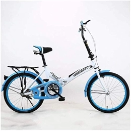 NOLOGO Folding Bike Bicycle 20 Inch Folding Bicycle Single Speed Student Adult Universal Bicycle City Bike Commuting Style (Color : Blue)
