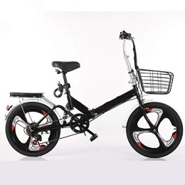  Bike Bicycle 20-Inch Folding Speed Bicycle - Student Folding Bike For Men And Women Folding Speed Bicycle Damping Bicycle, shockabsorption (Color : Black, Size : Shockabsorption) Men's bicycle