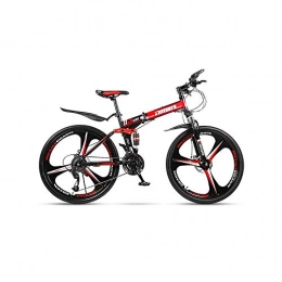 DHTOMC Bike Bicycle 24 Speed Sturdy Folding Mountain Bike Bicycle 24-inch Male and Female Students Shift Double Shock Absorber Adult Commuter Foldable Dual Disc Brakes Double Shock Absorber Urban Track Bike