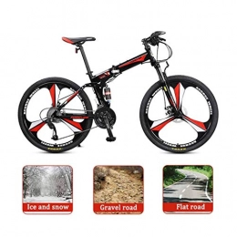 LYRWISHPB Bike Bicycle, 26Inch Folding Mountain Bike 27 Speed 3 Knife Wheel Bicycle Double Disc Brakes Mountain Bike, Folded Within 15s, Double Disc Brake Mountain Bicycle Urban Commuters For Adults Students