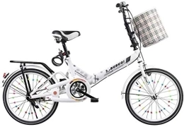 NOLOGO Folding Bike Bicycle Bike Folding Bike Lightweight Bike Adults Folding Bikes Mini Road Bicycle 20 Inch Student (Color : White)