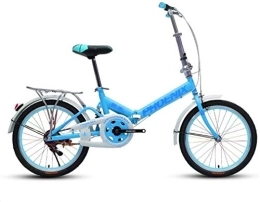 NOLOGO Folding Bike Bicycle Bike Outdoor Folding Bicycle Adult Road Bike Portable City Bike Manned Bicycle Shock-absorbing Students Bike 20 Inch (Color : Blue)