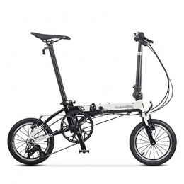 Folding Bikes Bike Bicycle Classic Freestyle Bike Foldable Boys And Girls Bikes (Color : White, Size : 119.5 * 91cm)