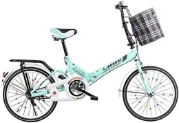 NOLOGO Bike Bicycle Commuting style Outdoor Folding bicycle Compact City Bike students Bicycle Lightweight Bike Shopper Bicycle lovely bike adult Adjustable (Color : Blue)