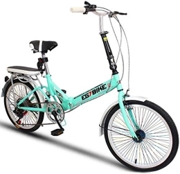 NOLOGO Folding Bike Bicycle Foldable Bikes Folding Bicycle Ultra Light Portable Mini Small Wheel Speed Shock Absorption (20 Inch / 16 Inch) (Color : 1, Size : 16in)