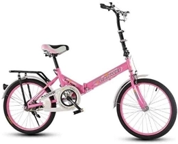 NOLOGO Folding Bike Bicycle Folding Bicycle Adult 20 Inch Ultra Light Portable Small Kid Students Commuter Style Mountain Bike City Bike Shopper (Color : Pink)