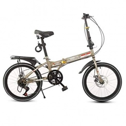 WLGQ Folding Bike Bicycle Folding Bicycle Adult Men And Women 20 Inch Folding Speed Bicycle Lightweight Portable Bicycle (Color : BEIGE, Size : 115 * 30 * 95CM)